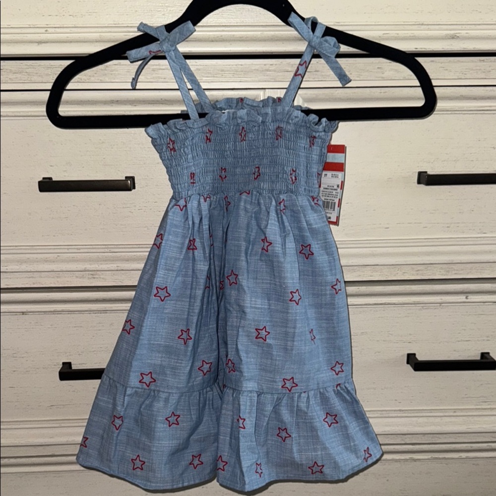 Cat & Jack Blue Star Print Kids Dress NWT!